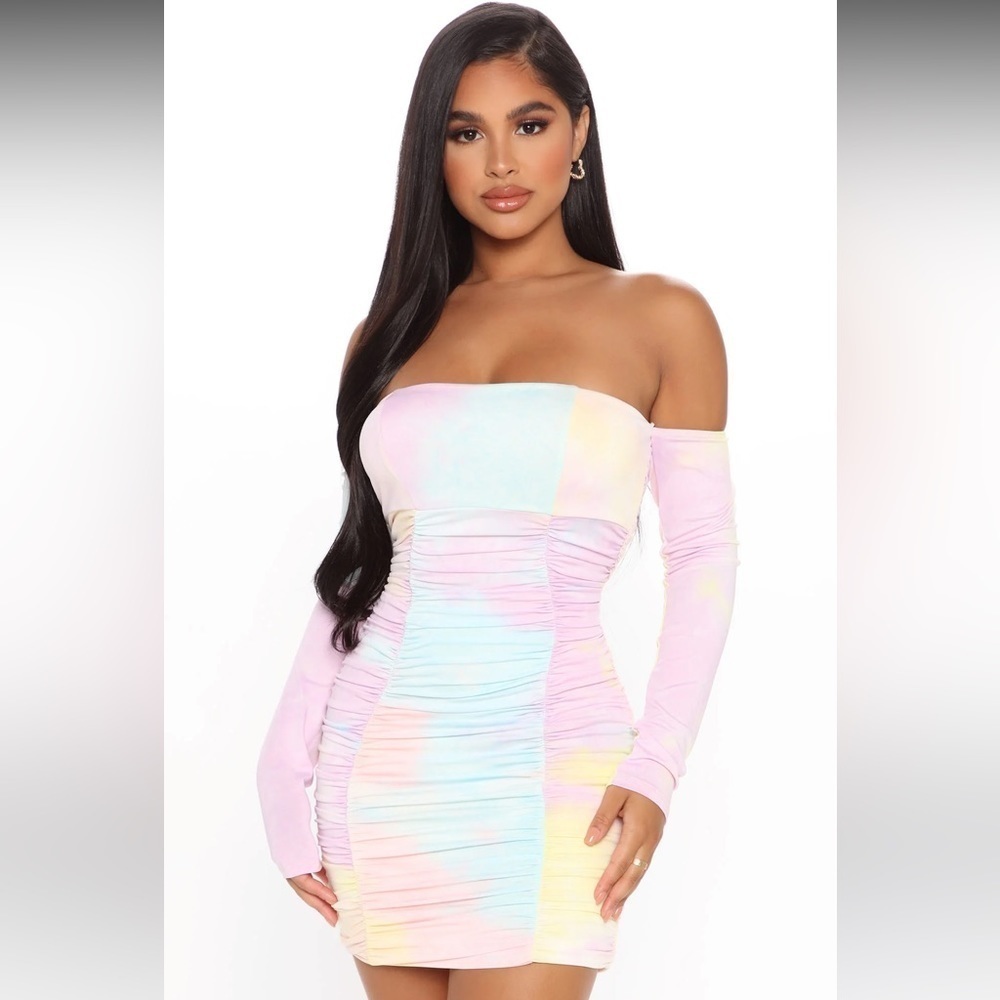 Sweet Dreaming Tie Dye Mini Dress - Multi Color